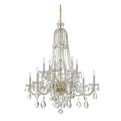 Crystorama Lighting Group Traditional Crystal 12 Light 38" Wide Crystal Chandelier with Swarovski Spectra Crystal Accents
