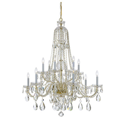 Crystorama Lighting Group Traditional Crystal 12 Light 42" Wide Crystal Chandelier with Hand Cut Crystal Accents