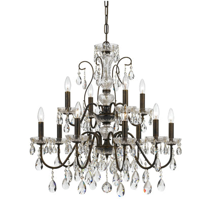 Crystorama Lighting Group Butler 12 Light 29" Wide Crystal Chandelier with Swarovski Strass Crystal Accents