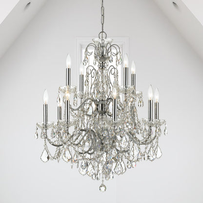 Crystorama Lighting Group Imperial 12 Light 30" Wide Crystal Chandelier with Swarovski Strass Crystal Accents