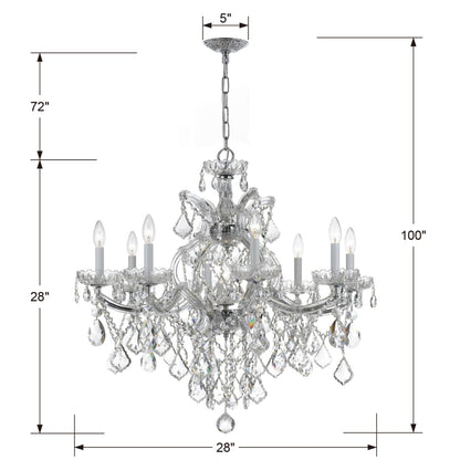 Crystorama Lighting Group Maria Theresa 9 Light 28" Wide Crystal Chandelier with Swarovski Strass Crystal Accents