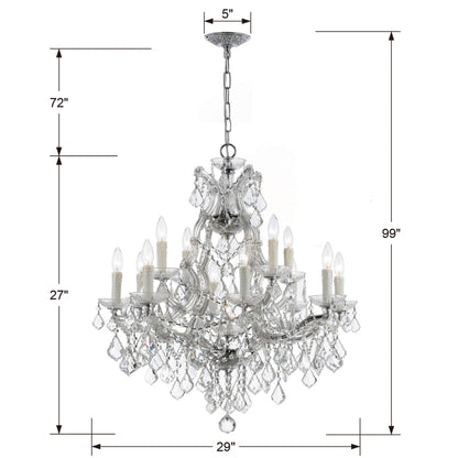 Crystorama Lighting Group Maria Theresa 13 Light 29" Wide Crystal Chandelier with Swarovski Spectra Crystal Accents