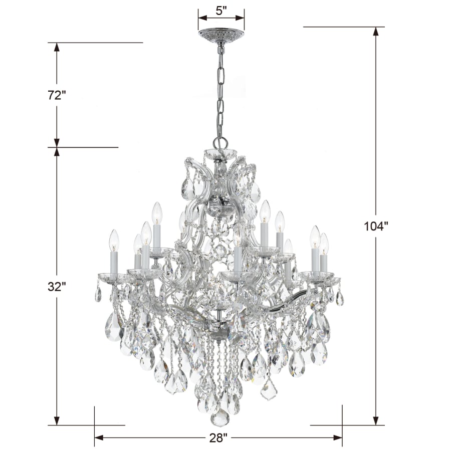 Crystorama Lighting Group Maria Theresa 13 Light 28" Wide Crystal Chandelier with Swarovski Strass Crystal Accents