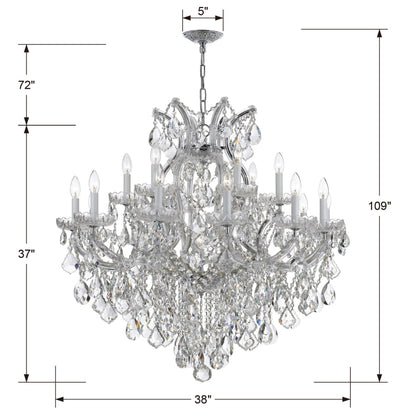 Crystorama Lighting Group Maria Theresa 19 Light 38" Wide Crystal Candle Style Chandelierwith with Italian Crystal Accents