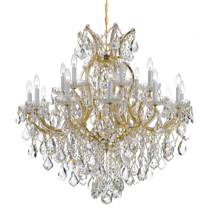 Crystorama Lighting Group Maria Theresa 19 Light 38" Wide Crystal Candle Style Chandelier with Hand Cut Crystal Accents