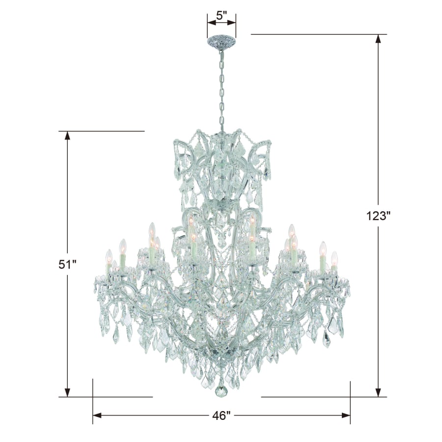 Crystorama Lighting Group Maria Theresa 25 Light 46" Wide Crystal Chandelier with Hand Cut Crystal Accents