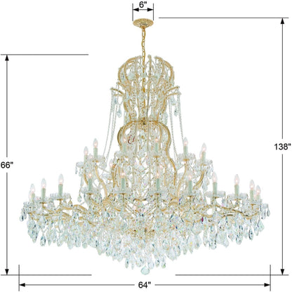 Crystorama Lighting Group Maria Theresa 37 Light 64" Wide Crystal Chandelier with Swarovski Spectra Crystal Accents