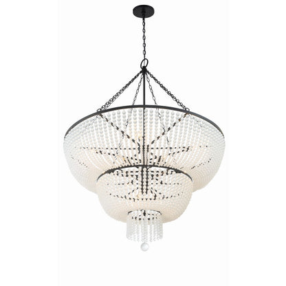 Crystorama Lighting Group Rylee 15 Light 49" Wide Beaded Waterfall Chandelier