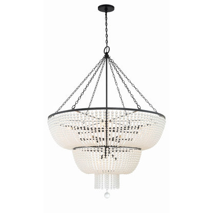 Crystorama Lighting Group Rylee 15 Light 49" Wide Beaded Waterfall Chandelier