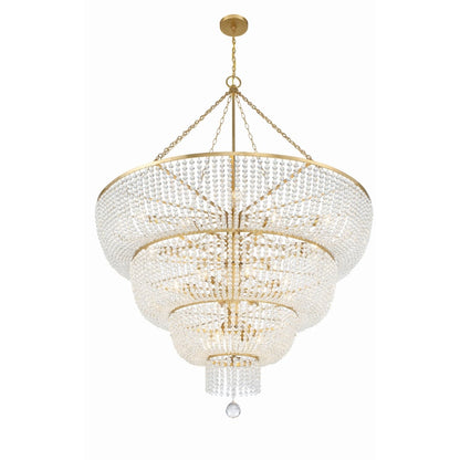 Crystorama Lighting Group Rylee 32 Light 60" Wide Beaded Waterfall Chandelier