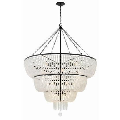 Crystorama Lighting Group Rylee 32 Light 60" Wide Beaded Waterfall Chandelier