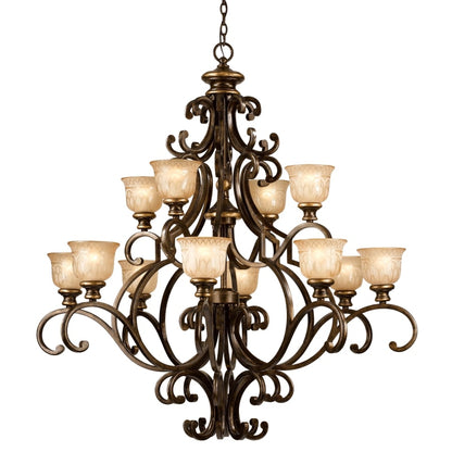 Crystorama Lighting Group Norwalk 12 Light 48" Wide Chandelier Includes Patterned Glass Shades