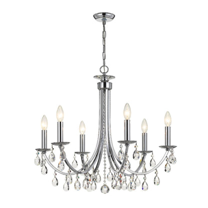Crystorama Lighting Group Bridgehampton 6 Light 26" Wide Crystal Chandelier with Swarovski Strass Crystal Accents
