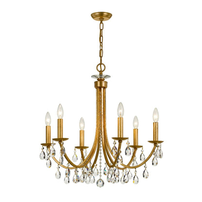 Crystorama Lighting Group Bridgehampton 6 Light 26" Wide Crystal Chandelier with Swarovski Strass Crystal Accents
