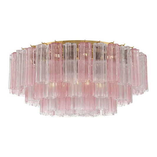 Crystorama Lighting Group Addis 16 Light 32" Wide Flush Mount Ceiling Fixture with Spring Tronchi Glass
