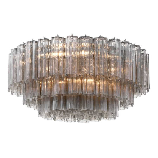 Crystorama Lighting Group Addis 16 Light 32" Wide Flush Mount Ceiling Fixture with Smoke Tronchi Glass