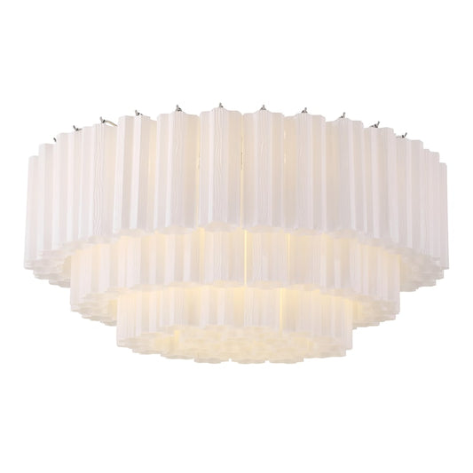 Crystorama Lighting Group Addis 16 Light 32" Wide Flush Mount Drum Ceiling Fixture with Frosted Tronchi Glass Shade