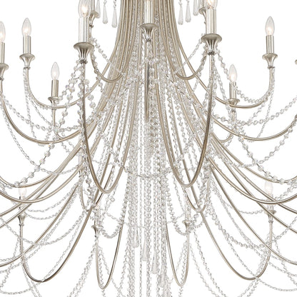 Crystorama Lighting Group Arcadia 28 Light 61" Wide Crystal Candle Style Chandelier with Hand Cut Crystal Accents