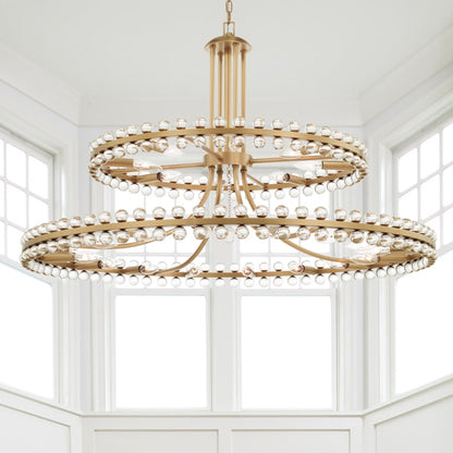 Crystorama Lighting Group Clover 24 Light 39" Wide Ring Chandelier with Glass Ball Accents