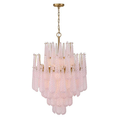 Crystorama Lighting Group Ollie 16 Light 26" Wide Waterfall Chandelier with Textured Sand Glass Shade