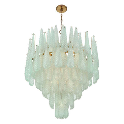 Crystorama Lighting Group Ollie 21 Light 33" Wide Waterfall Chandelier with Textured Sand Glass Shade