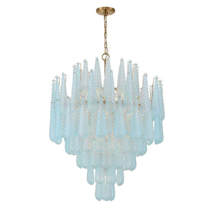 Crystorama Lighting Group Ollie 21 Light 33" Wide Waterfall Chandelier with Textured Sand Glass Shade