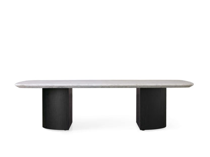 Saint Germain 72" Stone Coffee Table with Dauphine Base and Carrara Top