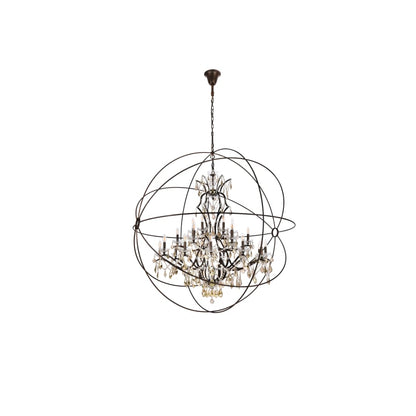 Elegant Lighting Geneva 25 Light 60" Wide Crystal Chandelier with Clear Royal Cut Crystals
