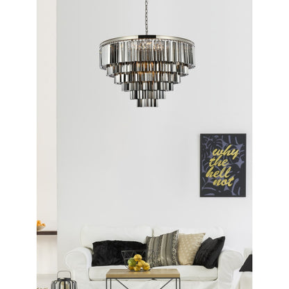 Elegant Lighting Sydney 33 Light 44" Wide Crystal Chandelier with Silver Shade Royal Cut Crystals