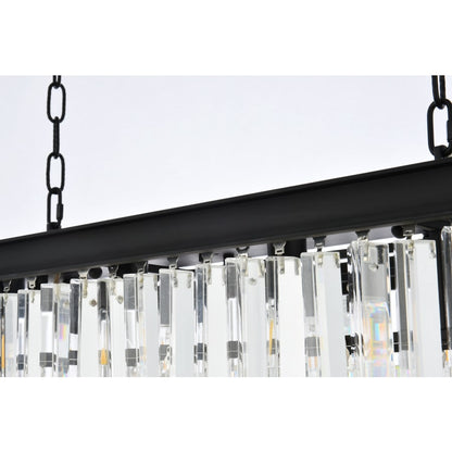 Elegant Lighting Sydney 12 Light 40" Wide Crystal Linear Chandelier with Clear Royal Cut Crystals
