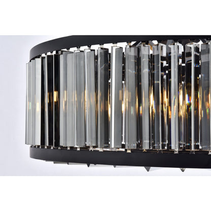 Elegant Lighting Chelsea 10 Light 36" Wide Crystal Drum Chandelier with Silver Shade Royal Cut Crystals