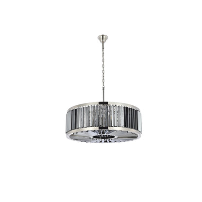 Elegant Lighting Chelsea 10 Light 36" Wide Crystal Drum Chandelier with Silver Shade Royal Cut Crystals