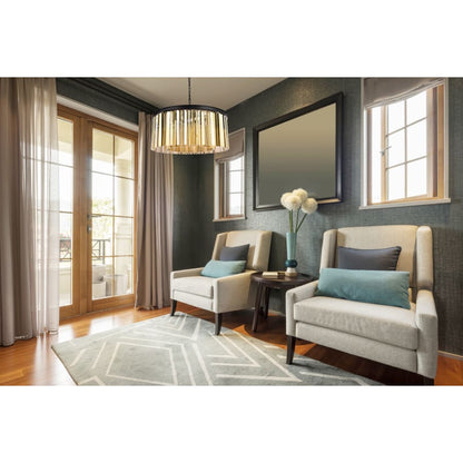Elegant Lighting Sydney 8 Light 32" Wide Crystal Drum Chandelier with Golden Teak Royal Cut Crystals
