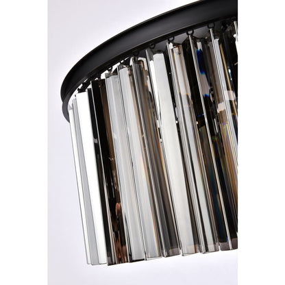 Elegant Lighting Sydney 8 Light 32" Wide Crystal Drum Chandelier with Silver Shade Royal Cut Crystals