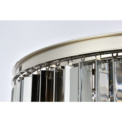 Elegant Lighting Sydney 8 Light 32" Wide Crystal Drum Chandelier with Silver Shade Royal Cut Crystals