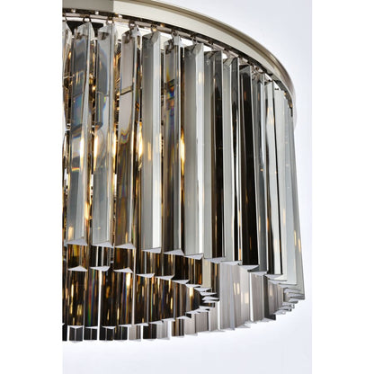Elegant Lighting Sydney 8 Light 32" Wide Crystal Drum Chandelier with Silver Shade Royal Cut Crystals