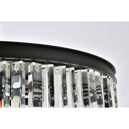 Elegant Lighting Sydney 8 Light 32" Wide Flush Mount Drum Ceiling Fixture with Clear Royal Cut Crystals