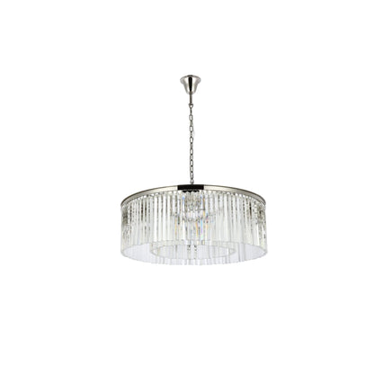Elegant Lighting Sydney 10 Light 44" Wide Crystal Drum Chandelier with Clear Royal Cut Crystals