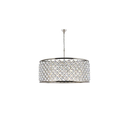 Elegant Lighting Madison 10 Light 44" Wide Crystal Drum Chandelier with Clear Royal Cut Crystals