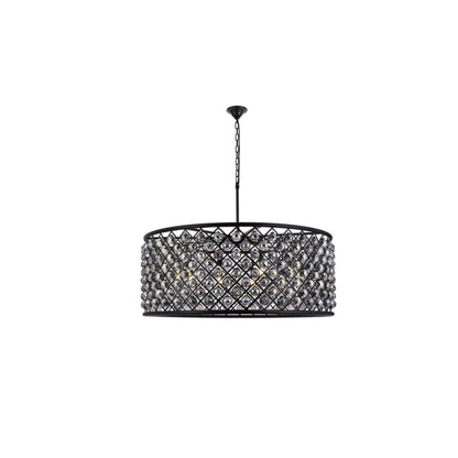 Elegant Lighting Madison 10 Light 44" Wide Crystal Drum Chandelier with Silver Shade Royal Cut Crystals