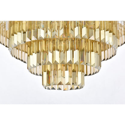 Elegant Lighting Sydney 33 Light 44" Wide Crystal Chandelier with Golden Teak Royal Cut Crystals