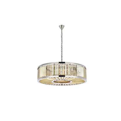 Elegant Lighting Chelsea 10 Light 44" Wide Crystal Drum Chandelier with Golden Teak Royal Cut Crystals