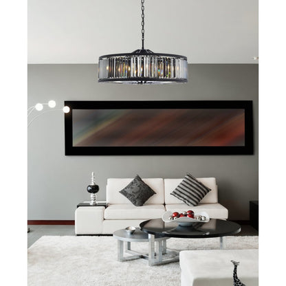 Elegant Lighting Chelsea 10 Light 44" Wide Crystal Drum Chandelier with Silver Shade Royal Cut Crystals