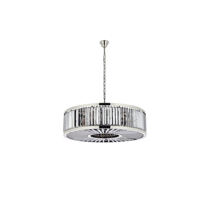 Elegant Lighting Chelsea 10 Light 44" Wide Crystal Drum Chandelier with Silver Shade Royal Cut Crystals