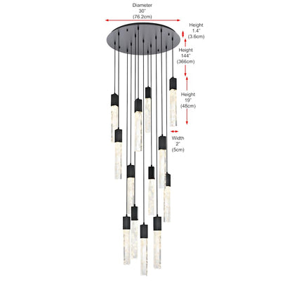 Elegant Lighting Aurora 30" Wide Crystal Chandelier