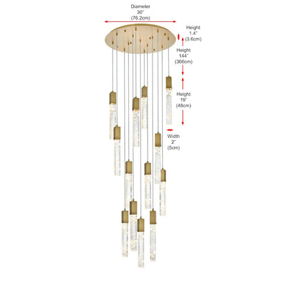 Elegant Lighting Aurora 30" Wide Crystal Chandelier