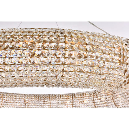 Elegant Lighting Paris 24 Light 59" Wide Crystal Ring Chandelier with Clear Royal Cut Crystals