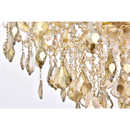 Elegant Lighting Maria Theresa 19 Light 30" Wide Crystal Chandelier with Golden Teak Royal Cut Crystals