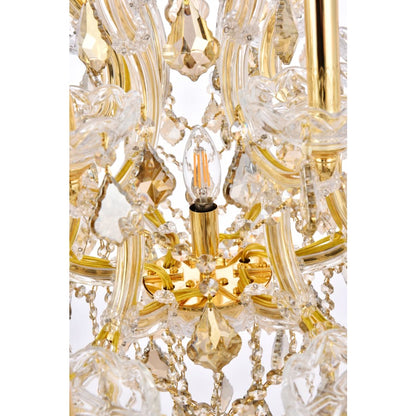 Elegant Lighting Maria Theresa 19 Light 30" Wide Crystal Chandelier with Golden Teak Royal Cut Crystals