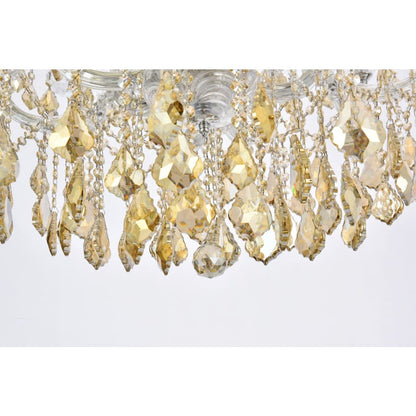 Elegant Lighting Maria Theresa 24 Light 36" Wide Crystal Chandelier with Golden Teak Royal Cut Crystals